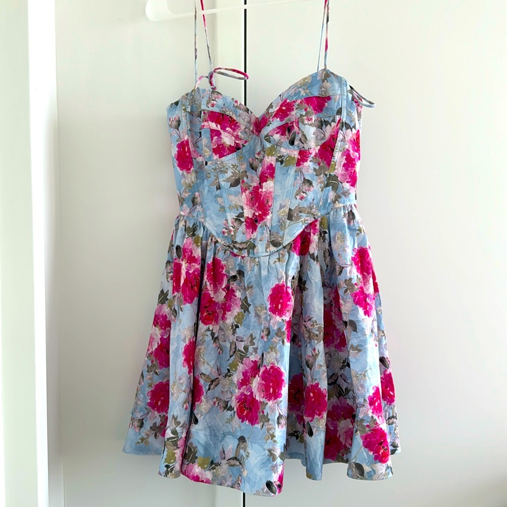 Bardot Floral Corset Mini Dress